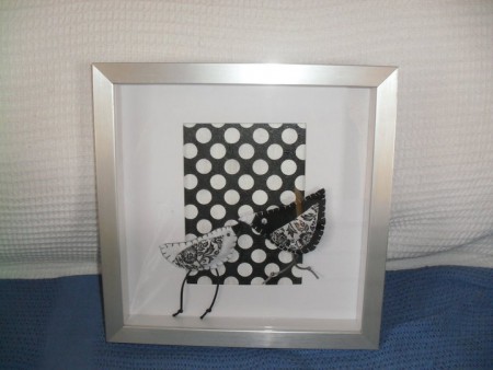 Cuadros intevenidos con técnica mixta (Valor $10.000.- CLP)